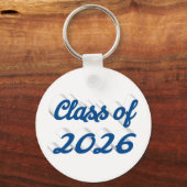 Klas van 2026 blauwe script afstuderen sleutelhanger (Voorkant)