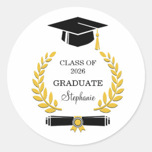 Klas van 2026 Elegante Moderne Afstuderen  Ronde Sticker