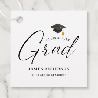 Klas van 2026 Elegante Script Afstudeerdesign Bedankjes Labels