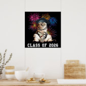 Klas van 2026 Kattenliefhebber Poster (Keuken)