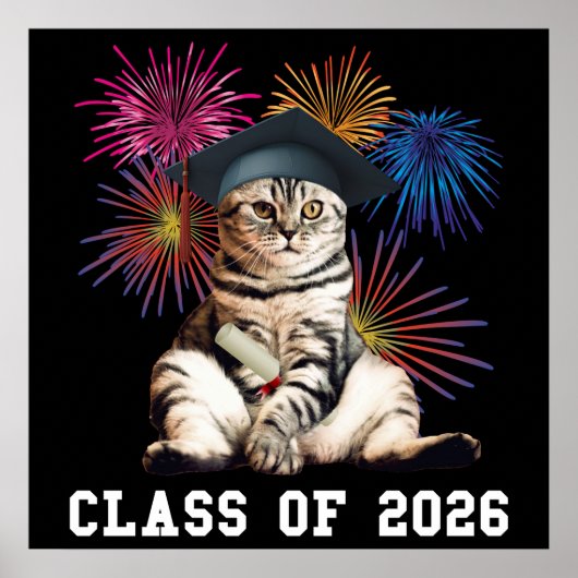 Klas van 2026 Kattenliefhebber Poster (Voorkant)