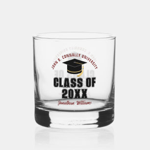 Klas van 2026 Maroon Afstudeercadeau Aangepaste Af Whisky Glas