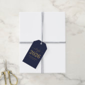 Klas van 2026 Navy Blauwe Gouden Script Afstuderen Cadeaulabel (Met Touw)
