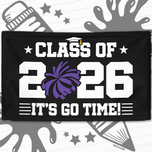 Klas van 2026 Paarse Cheer Afstuderen Het Is Tijd Spandoek