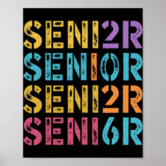 Klas van 2026 Senior Afstuderen Kleurrijk Vintage  Poster