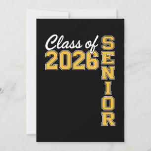 Klas van 2026 Senior Gele Afstudeer Afgestudeerde Aankondiging