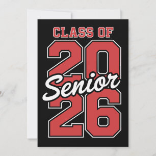 Klas van 2026 Senior Rode Afstuderen 26 Afgestudee Kaart