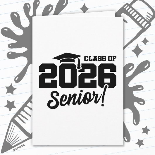 Klas van 2026 Senior Varsity Afstudeerpretquote Kaart