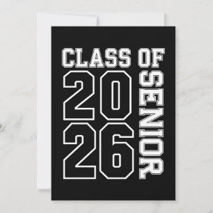 Klas van 2026 Senior zwart-wit afstuderen Kaart