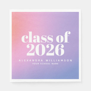 Klas van 2026 Trendy Paarse Gradiënt Aangepaste Af Servet