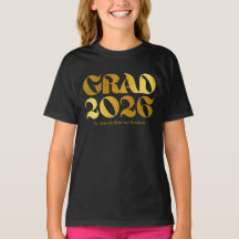 Klas van 2026 Zwart en Goud Typografie Middelbare