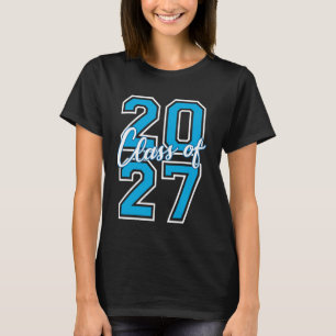 Klas van 2027 Afstuderende Student Varsity Cyaan W T-shirt