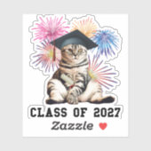 Klas van 2027 Kattenliefhebber Sticker (Vel)