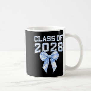 Klas van 2028 Blauwe Toile Bloem Coquette Strik Me Koffiemok