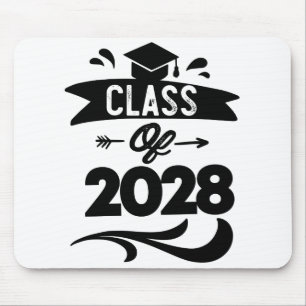 Klas van 2028 T-shirt Senior 2028 Afstuderen Muismat