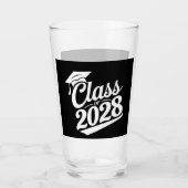 Klas van 2028 Trots Afgestudeerde Afstuderen Glas (Voorkant)
