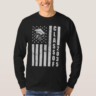 Klas van 2035 geschaafde Amerikaanse vlag afstuder T-shirt