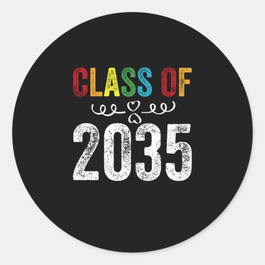 Klas van 2035 ronde sticker (Voorkant)