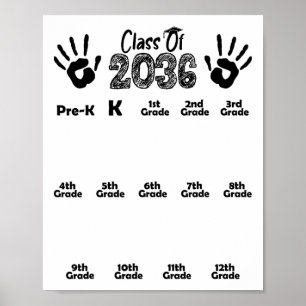Klas van 2036 Grow With Me T-shirt Handafdruk Pre- Poster