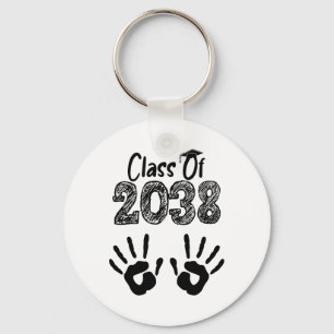Klas van 2038 Groei Met Mij T-shirt Handafdruk Op Sleutelhanger