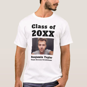 Klas Van Jaar Naam Tekst Foto Afgestudeerd Afstude T-shirt