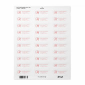 Klaskerstrood en wit adres w/Monogram Etiket (Full Sheet)