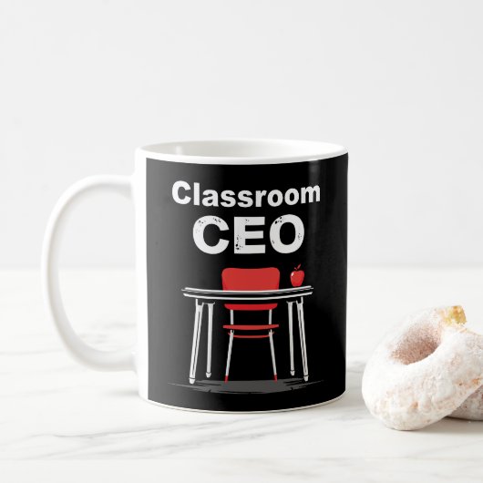 Klaslokaal CEO Funny Teacher Koffiemok (Met donut)