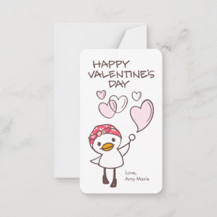 Klaslokaal Eendje Hartjes Bubbel Valentijnskaarten Notitiekaartje