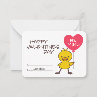 Klaslokaal Eendje MIJN Valentijnsballon Notitiekaartje