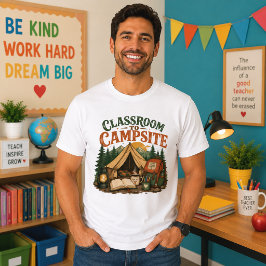 Klaslokaal naar Kampeerterrein Vintage Buitenlucht T-shirt