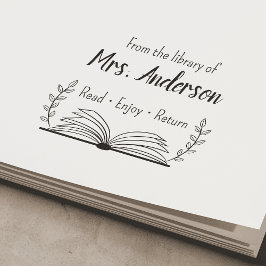 Klaslokaal "Uit de bibliotheek van" boekenplaat Zelfinktende Stempel