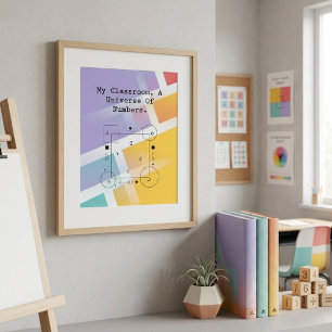 Klaslokaal Universum van Getallen Wiskunde Werel Poster