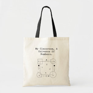 Klaslokaal Universum van Getallen Wiskunde Werel Tote Bag
