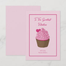 Klaslokaal Valentijns Cupcake Hart Card