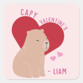 Klaslokaal Valentijnsdag Capybara Sticker (Voorkant)