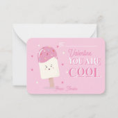 Klaslokaal Valentijnsdag Cool Popsicle Notitiekaartje (Voorkant)