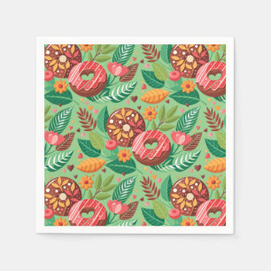 Klaslokaal Valentijnsdag Donuts en Flowers Decor Servet