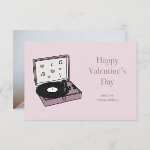 Klaslokaal Valentijnse Record Player Fotokaart Bedankkaart