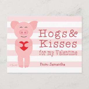 Klaslokaal Valentijnse voor Kids Pig Hog en Kisse Feestdagenkaart
