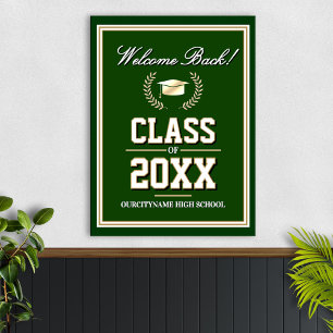 Klasreünie Welkom in Schoolkleuren Poster