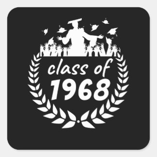 klasse 1968 afstuderen of reünie per jaar vierkante sticker