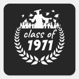 klasse 1971 afstuderen of reünie, per jaar vierkante sticker