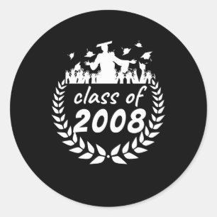 klasse 2008 afstuderen- of reünie-ontwerp door ronde sticker