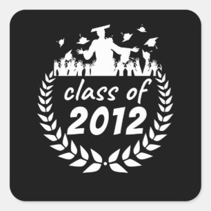 klasse 2012: graduatie- of reüleontwerp volgens vierkante sticker