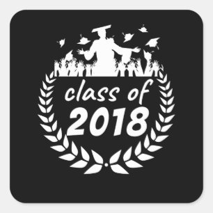 klasse 2018: afstuderen- of reüleontwerp door vierkante sticker
