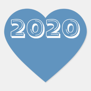 Klasse 2020 Steel Blue Heart Sticker van Janz