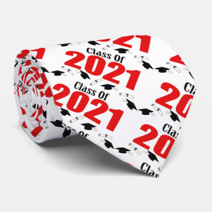 Klasse 2021 Petten en diploma's (rood) Stropdas