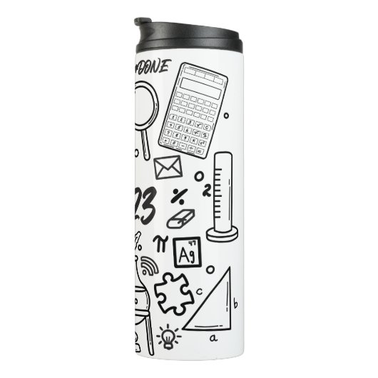 Klasse 2023 Afstuderen Wetenschap Wiskunde Afstude Thermosbeker (Geroteerd rechts)