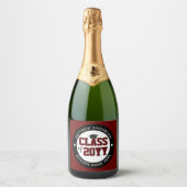 Klasse 2023 Burgundy Afstuderen Graduation Party Sparkling Wijnetiket (Voorkant)