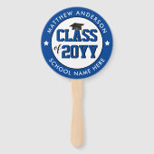 Klasse 2023 Elegant Blue Graduation Party Handwaaier (Achterkant)